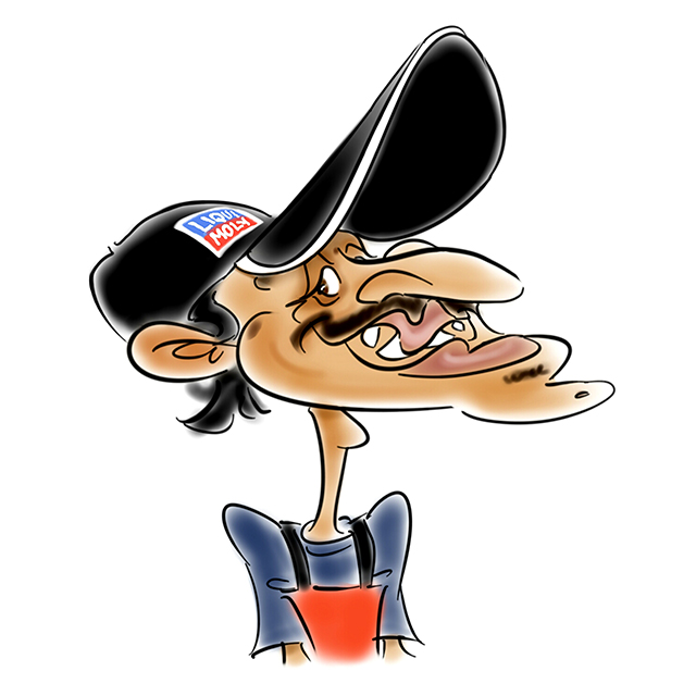 Liqui Moly team caricature of Sean