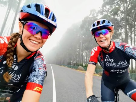 Top female cyclist on their bicycles